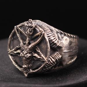 Baphomet Round Sigil Ring